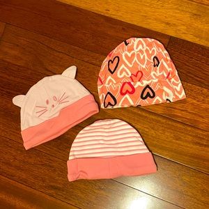 Lot of 3 Baby Spring baby hats